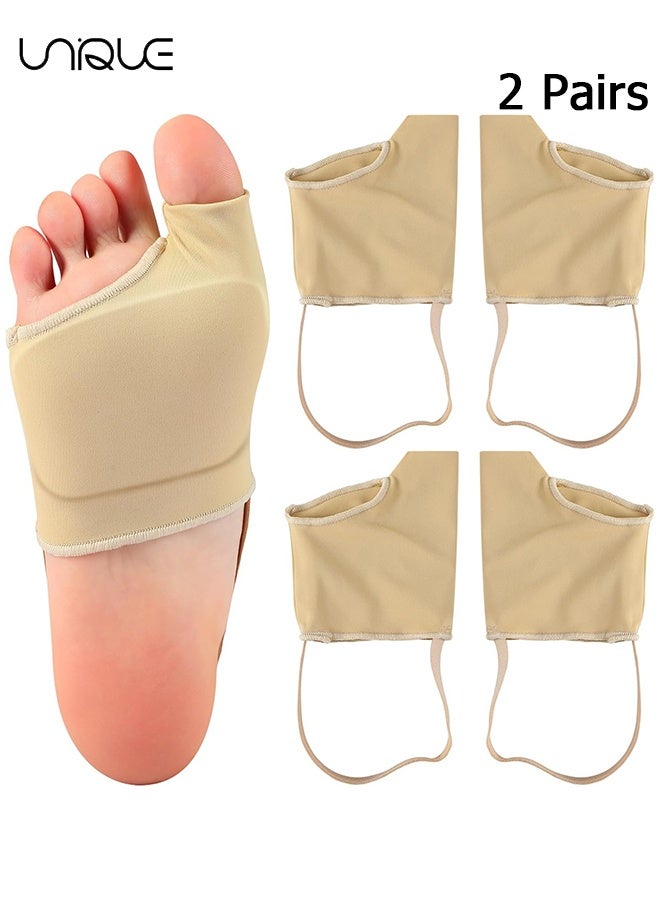 Unique 2 Pairs Metatarsal Pads for Women and Men Non Slip Breathable Ball of Foot Cushion with Elastic Straps Extra Thick Gel Pads - With Heel Strap (Skin,Large) - Image 1